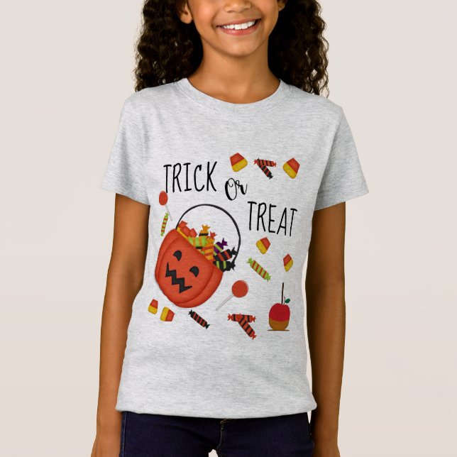T-Shirt Conception de bonbons pour la fête d'Halloween (Devant)