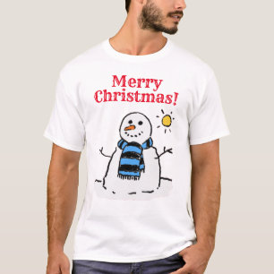 T-shirt Conception de bonhomme de neige avec un message de