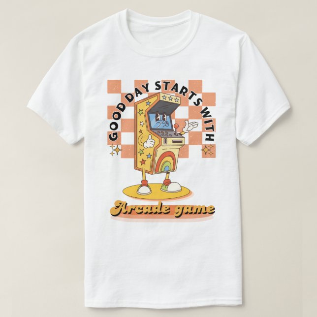 T-shirt Conception de bonne journée d'arcade rétro (Design devant)