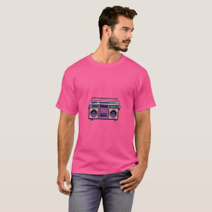 T-shirt Conception de boombox Neon 80s rétro   Pop Art Mus