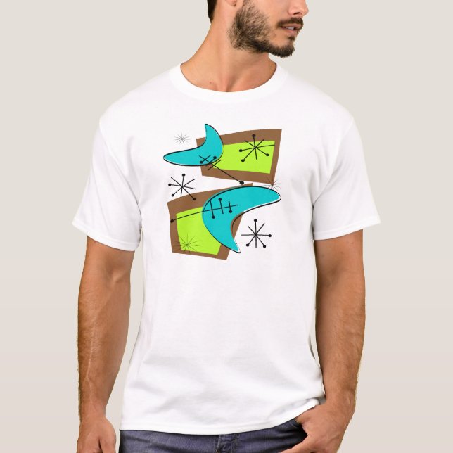 T-shirt Conception de boomerang inspirée par ère atomique (Devant)