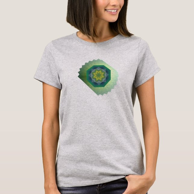 T-shirt Conception de bord à cannelures florales (Devant)