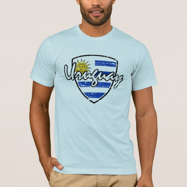 T-shirt Conception de bouclier de l'Uruguay (Devant)