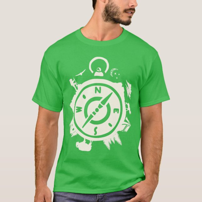 T-shirt Conception de boussole d'aventure (Devant)