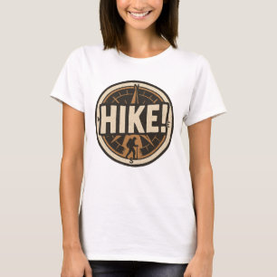 T-shirt Conception de boussole et de badge de randonnée