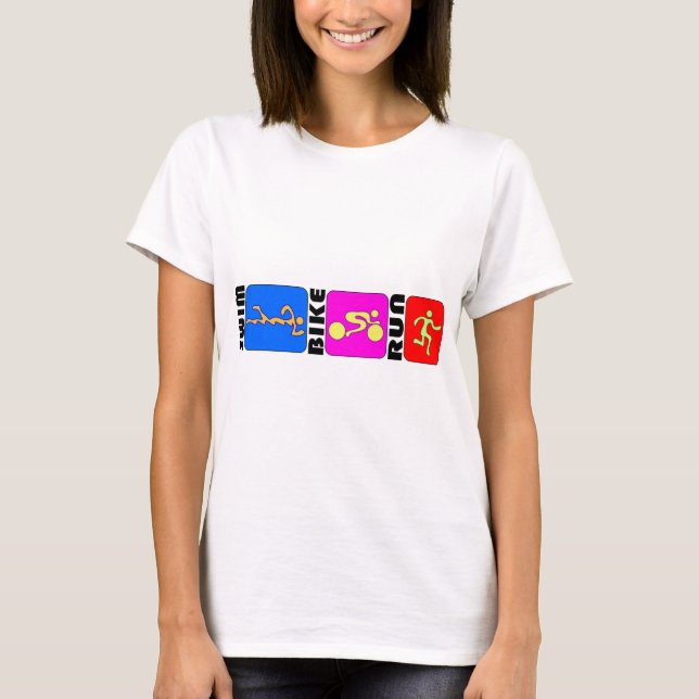 T-shirt Conception de butoir de TRI de triathlon de bain (Devant)