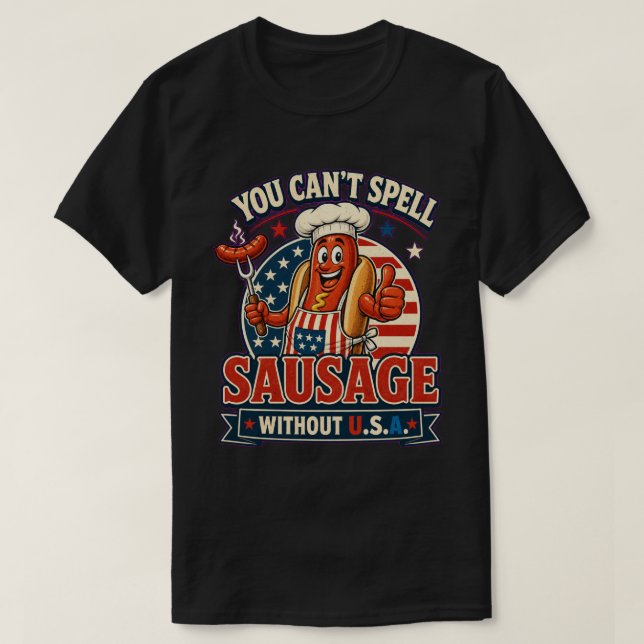 T-shirt Conception de cadeau drôle de cuisinier hot-dog US (Design devant)