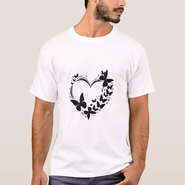 T-shirt Conception de cadeau inspiré noir blanc (Devant)