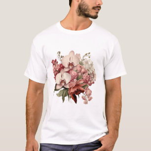 T-shirt Conception de cadeau inspirée de bouquet rose