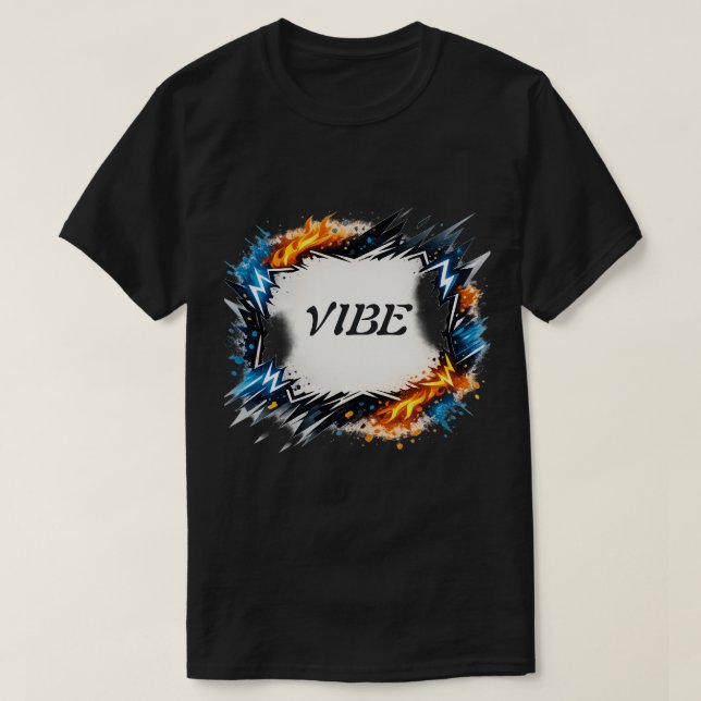 T-shirt Conception de cadre d'énergie modifiable – Texte p (Design devant)