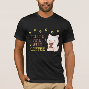 T-shirt Conception de café Feline Fine Catful