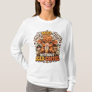 T-shirt Conception de café glacé de vache des Highlands mi