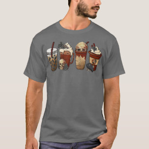 T-shirt Conception de café groovy décoration halloween squ
