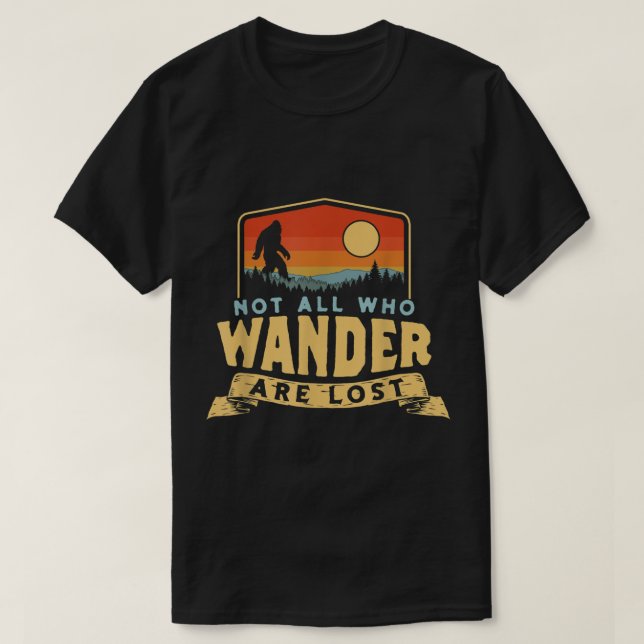 T-shirt Conception de camping rétro Bigfoot Wanderer (Design devant)