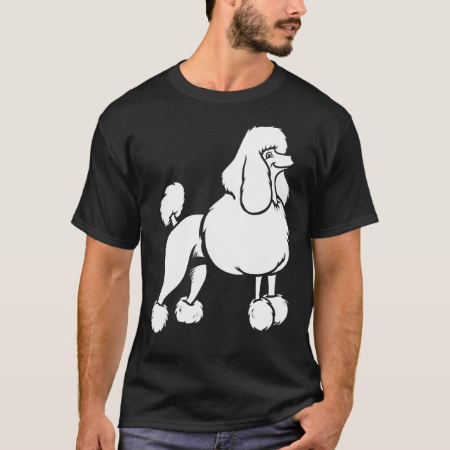 T-shirt conception de caniche blanc (Devant)
