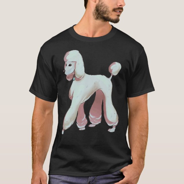 T-shirt Conception de caniche blanc unique (Devant)