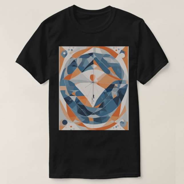 T-shirt Conception de canne à pêche géométrique abstraite  (Design devant)