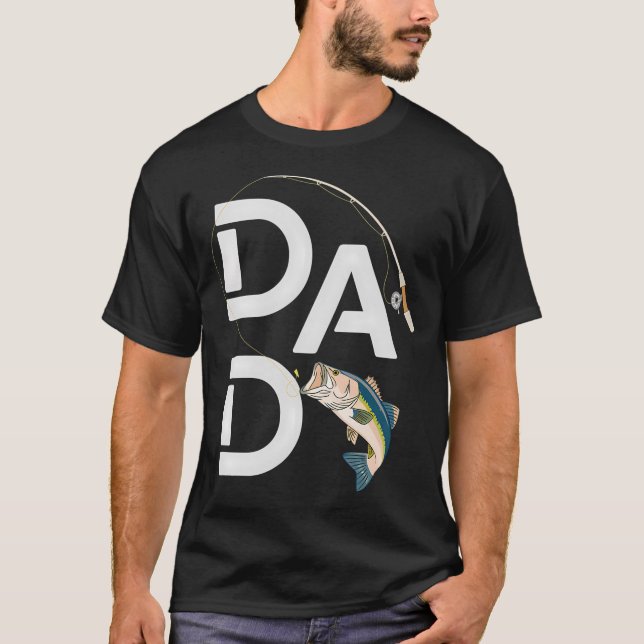 T-shirt Conception de canne à pêche pour pêcheurs Papa (Devant)