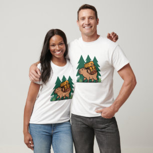 T-shirt Conception de capybara randonnée Aventure en ple