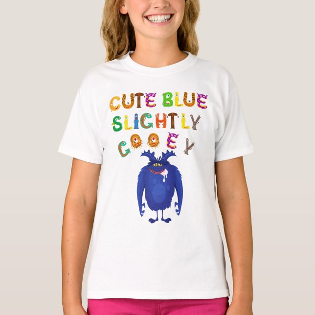 T-shirt Conception de caractères bleu mou (Devant)