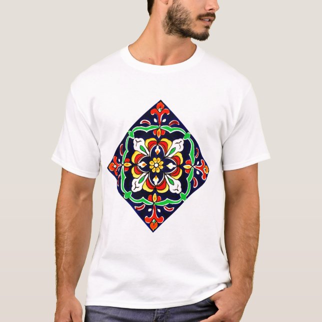 T-shirt Conception de carreau de terre cuite Talavera mexi (Devant)