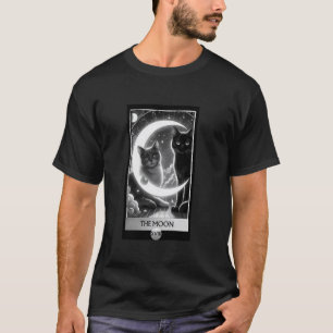 T-shirt Conception de carte de tarot céleste Lune Chat Noi