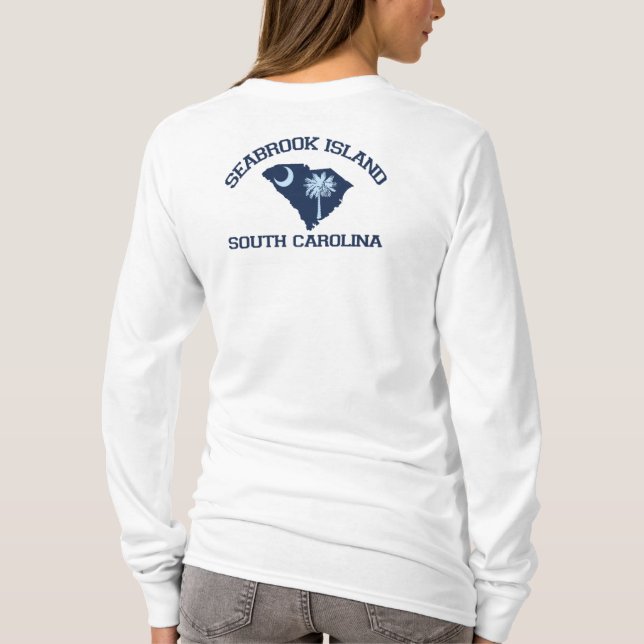 T-shirt Conception de "carte" d'île de Seabrook (Dos)