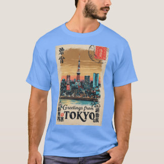 T-shirt Conception de carte postale rétro Vintageravel Tok