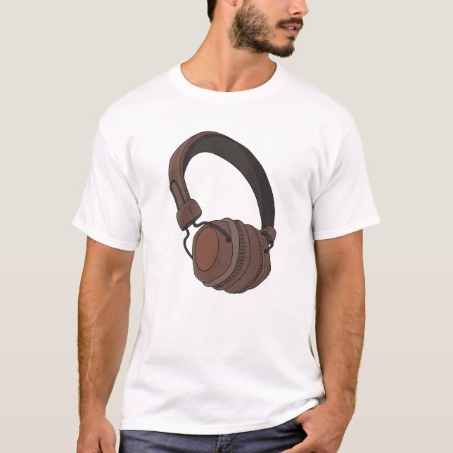 T-shirt Conception de casques rétro pour amateurs de musiq (Devant)