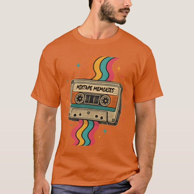 T-shirt Conception de cassette rétro Mémoires Mitape ami (Devant)