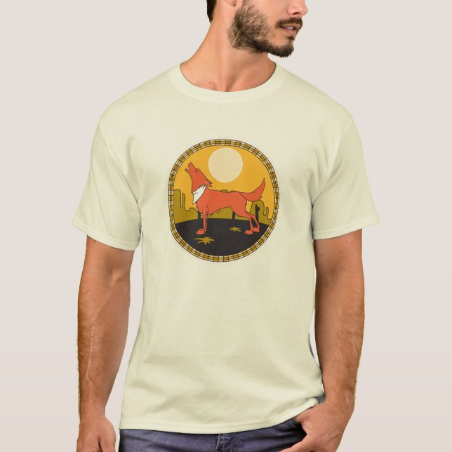 T-shirt Conception de cercle coyote cool (Devant)
