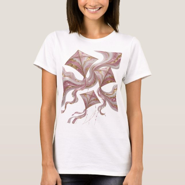 T-SHIRT CONCEPTION DE CERF-VOLANT 3D AVEC EFFET MARBRE ET  (Devant)