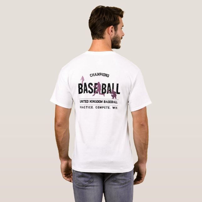 T-shirt Conception de champion de baseball du Royaume-Uni (Dos entier)
