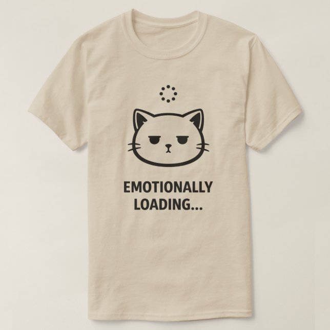 T-shirt Conception de chargement de chat émotionnel minima (Design devant)