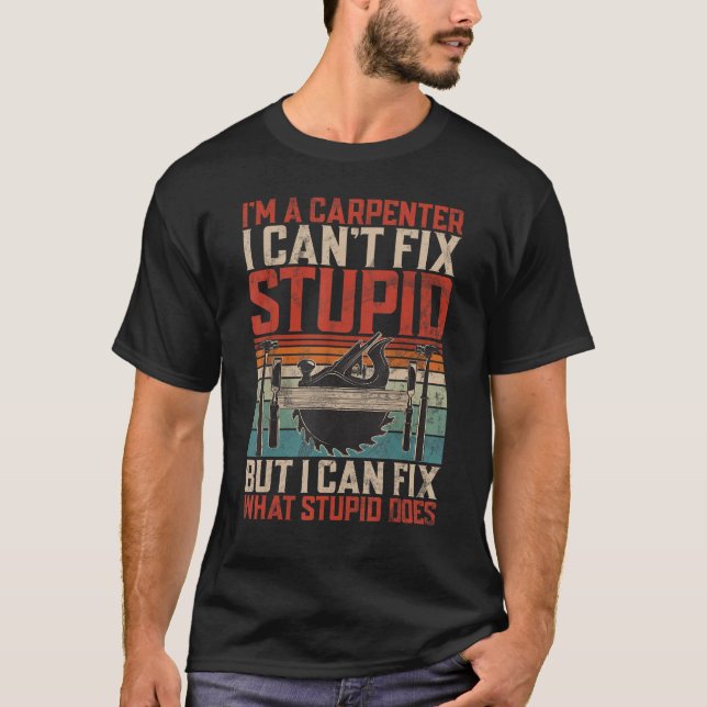 T-shirt Conception de charpentier rétro pour ouvrier du bo (Devant)