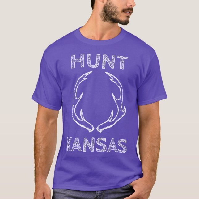 T-shirt Conception de chasse de cerfs au Kansas pour les a (Devant)