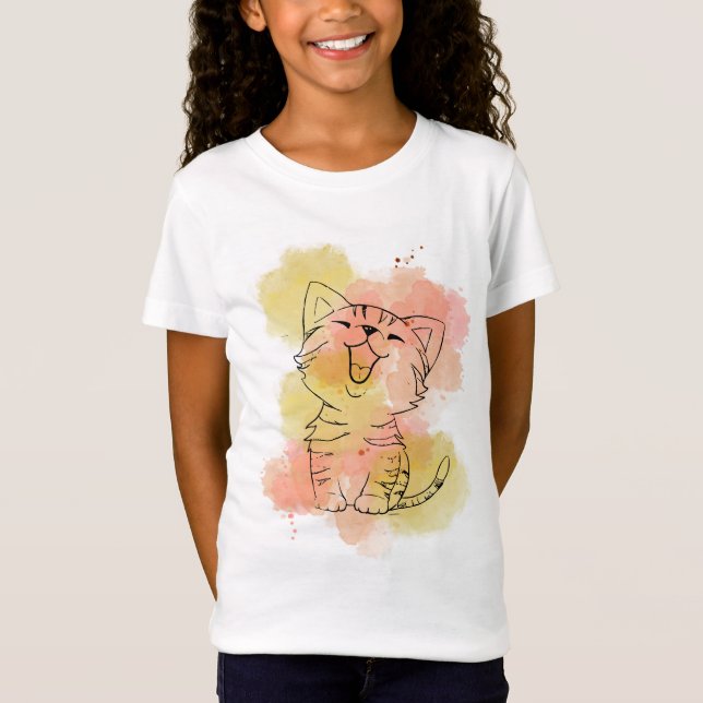 T-Shirt Conception de chat artistique (Devant)