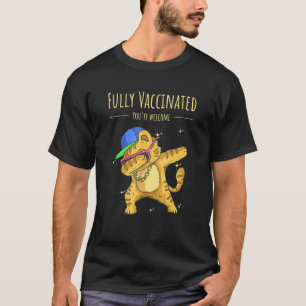 T-shirt Conception De Chat Dabbing Entièrement Vaccinée Po