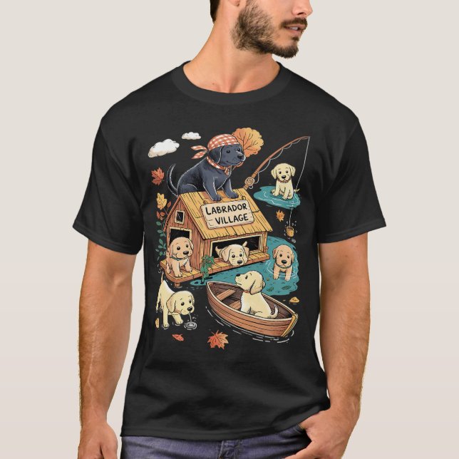 T-shirt Conception de chat d'art de chat de pêche (Devant)
