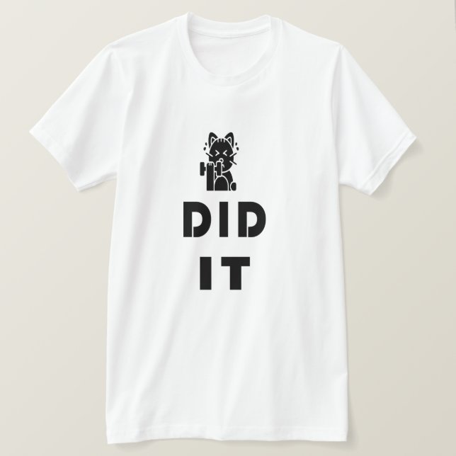 T-shirt conception de chat de gym (Design devant)