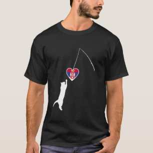 T-shirt Conception de chat de Serbie Drapeau serbe Srbija