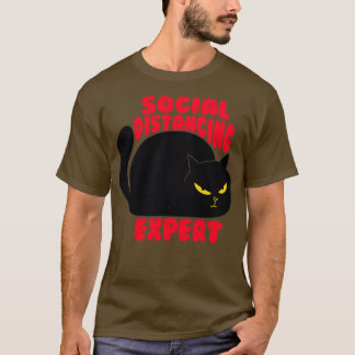 T-shirt Conception de chat expert en distanciation sociale