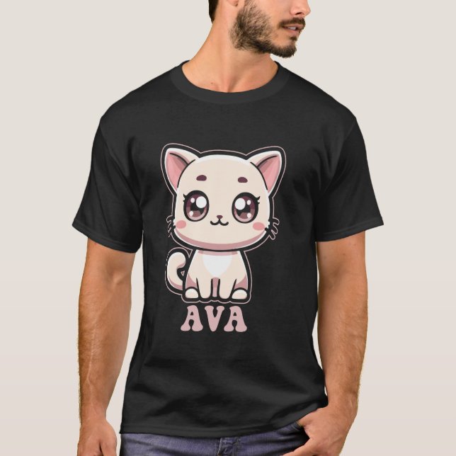 T-shirt Conception de chat Kitty mignon pour les filles no (Devant)