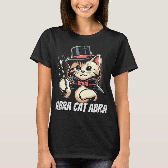 T-shirt Conception de chat magique adorable Abracatabra (Devant)