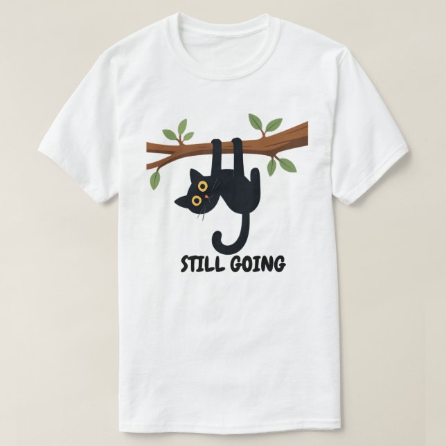 T-shirt Conception de chat pendu motivant (Design devant)