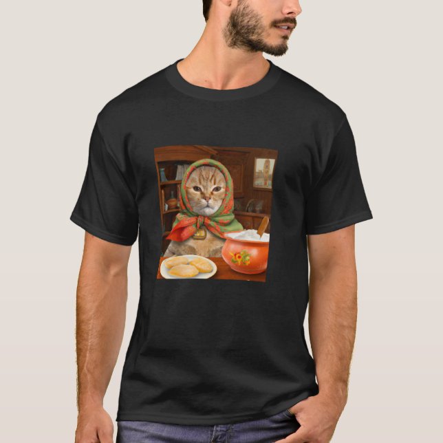 T-shirt Conception de chat polonais Babushka Tabby (Devant)