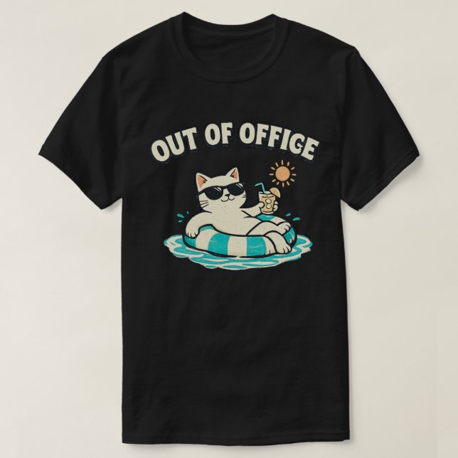 T-shirt Conception de chat pour nuits calmes minimales (Design devant)