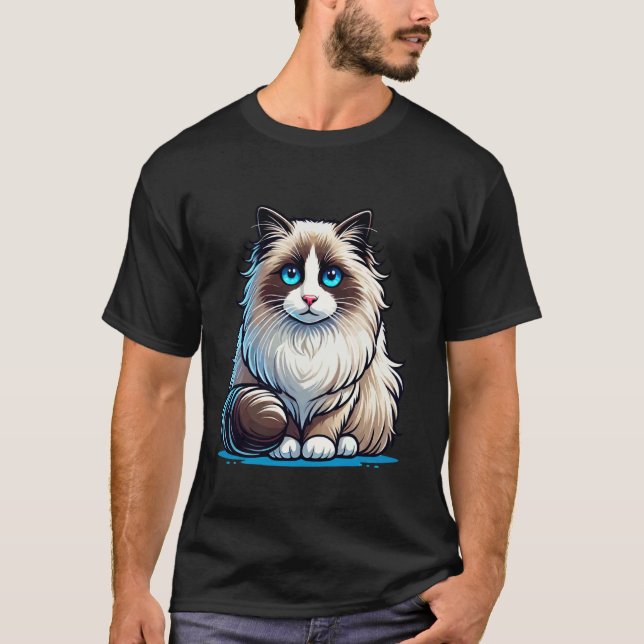T-shirt Conception de chat Ragdoll adorable (Devant)