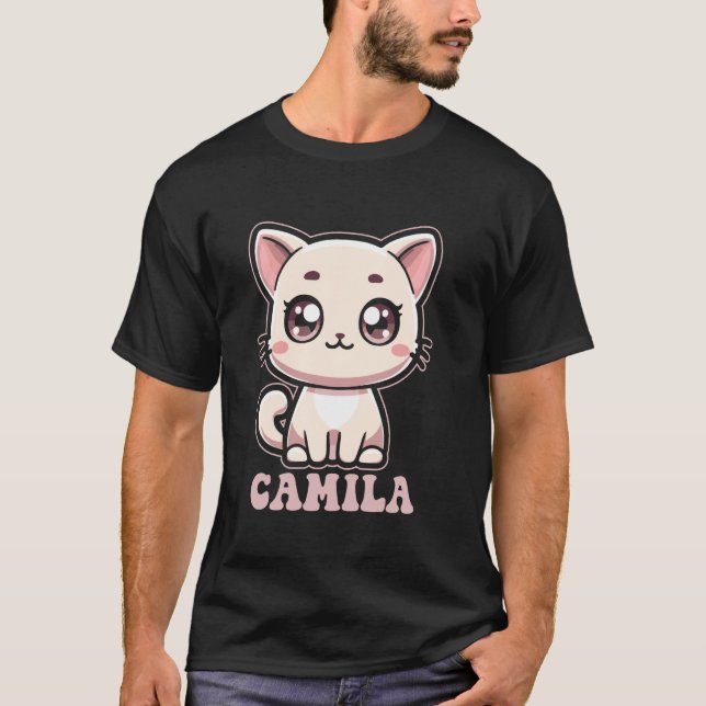 T-shirt Conception de chaton mignon pour filles nommées Ca (Devant)