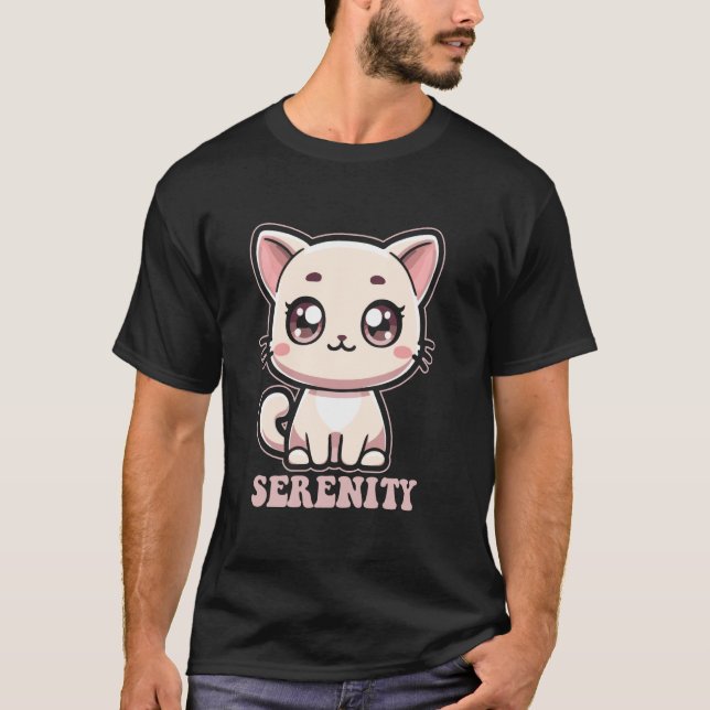 T-shirt Conception de chaton mignon Serenity pour les fill (Devant)